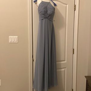 Azazie Ginger dress. Dusty blue. Sz 0